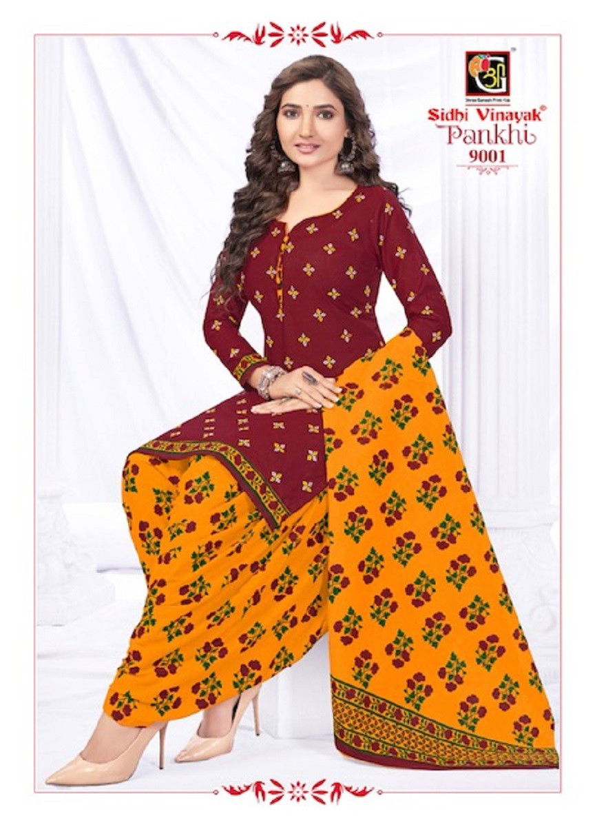 Sidhi Vinayak Pankhi Vol 9 Printed Cotton Dress Material
